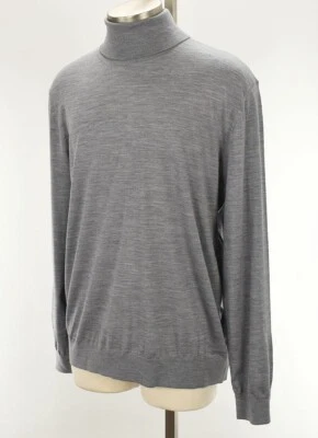 Suéter Z ZEGNA Para Hombres Gris Medio Lana Merino Cuello Alto XXL NUEVO CON ETIQUETAS Foto 1 de 2