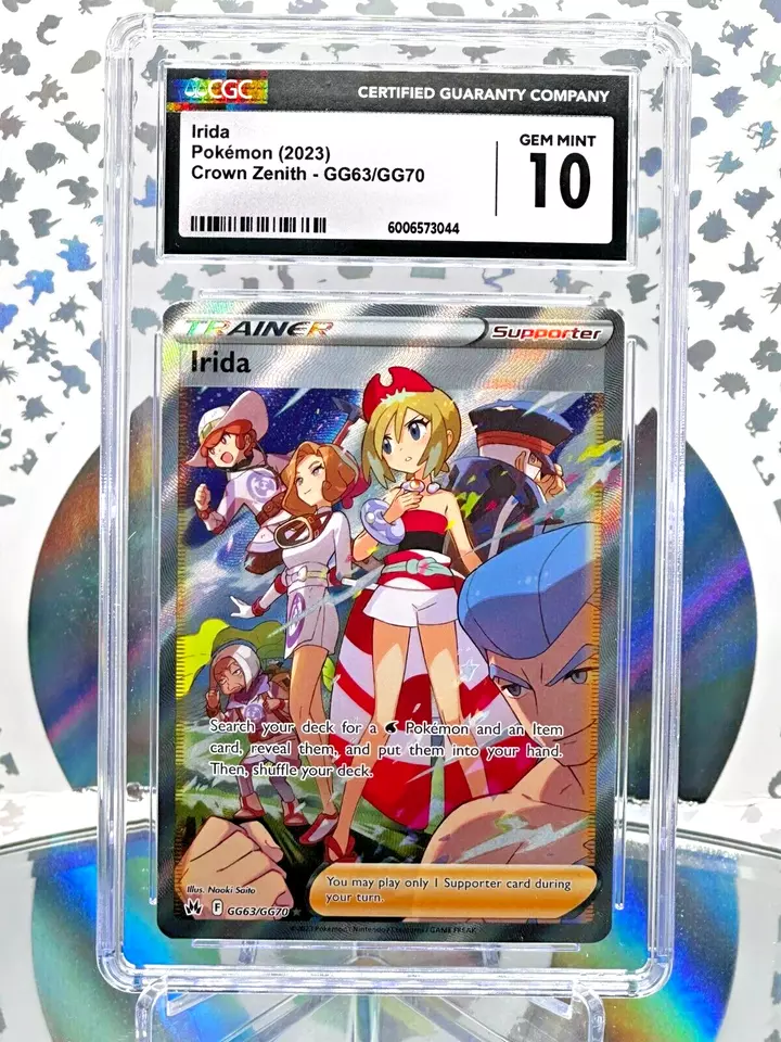 CGC 10 Irida GG63/GG70 Crown Zenith Full Art Pokemon Trainer Card - Image 1 of 1