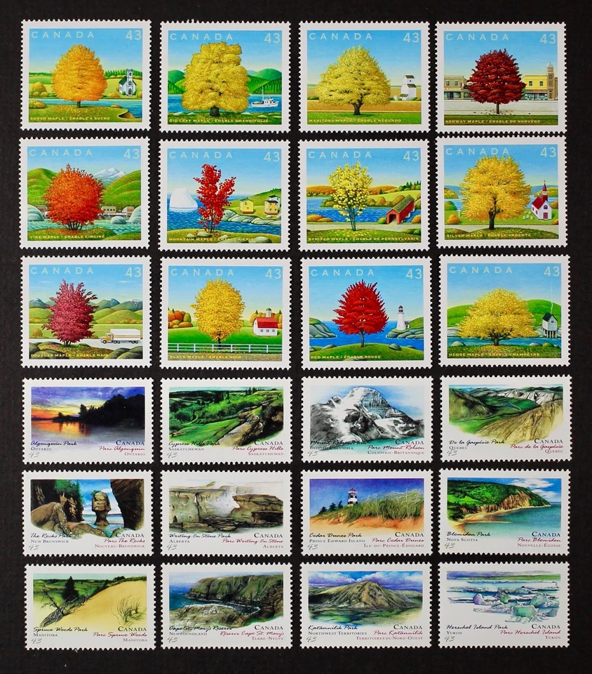 CANADA 1993-1994, Trees, National Parks set of 24 in two complete sets Mint NH - Image 1 of 1