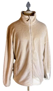 LL Bean Misses Large Ivory Sherpa Fleece Full Zip Micro Fleece Lined Jacket - Picture 1 of 6