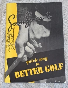 Vntg Signed Sam Snead's Quick Way Better Golf 1940's Illustrated Large Booklet - Picture 1 of 13
