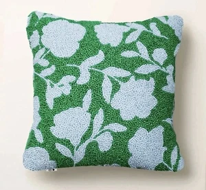 Kate Spade Perlen Überwurf/Wurfkissen 12"x 12" grün/hellblau/Blumen-Design NEU - Bild 1 von 6