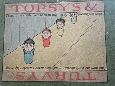 1893 TOPSY & TURVYS Peter Newell 1st Ed Childrens Book Optical Illusions Antique - Image 1 of 4