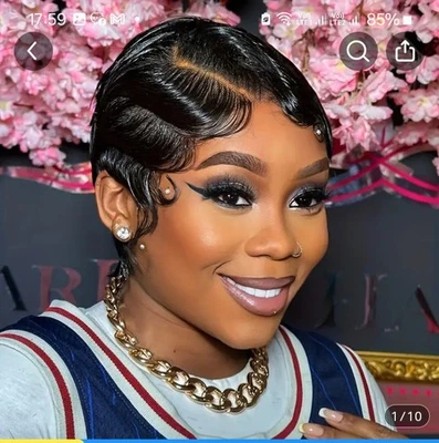 FAB BRAZILLIAN HUMAN  HAIR  WIG . GLUELESS CURLY HUMAN HAIR F  LIGHT & COMFY - Image 1 of 2