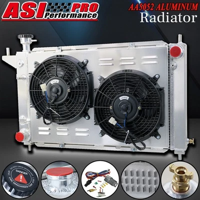 3 Rows Radiator+Shroud Fan+Relay Fit 1994-96 Ford Mustang 3.8L V6 5.0L V8 AT MT Foto 1 de 4