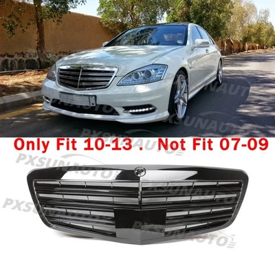 Fit For Mercedes Benz 2010-2013 S400 S550 W221 Front Grille Grill Gloss Black Foto 1 de 4