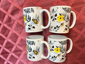 4 NEW Royal Norfolk Yellow Honey BUMBLE BEE MUGS Handles - Picture 1 of 7