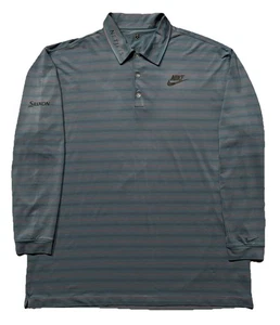 Camisa polo de golf Nike Tournament manga larga con patrocinadores. Azul. Hombre XL. Netjets. - Imagen 1 de 12