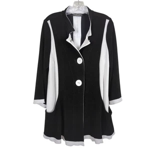 Design Today’s by Song & Sung Women’s Black White Contrast Jacket Pockets Size S - Picture 1 of 13