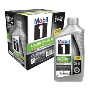 Aceite de motor totalmente sintético Mobil 1 Advanced Fuel Economy 0W-20 6 cuartos - Imagen 1 de 9