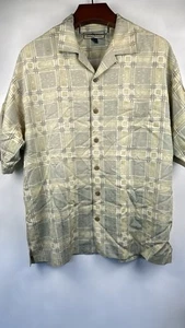 Camicia Tommy Bahama seta uomo camp quadrata con bottoni grande hawaiana manica corta - Foto 1 di 7