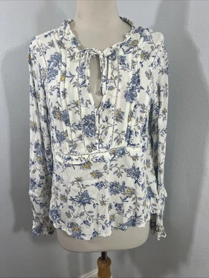 Blusa American Rag Cie Top Mujer M Floral Volantes Boho Romántica Cottagecore Foto 1 de 4