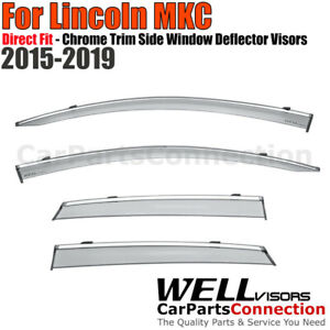 WellVisors Window Visors 2015-2019 Lincoln MKC Deflectors Visors Chrome