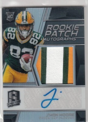 2018 Panini Spectra Rookie Patch Autograph J'MON MOORE Jersey/Auto /99 Packers - Image 1 of 2
