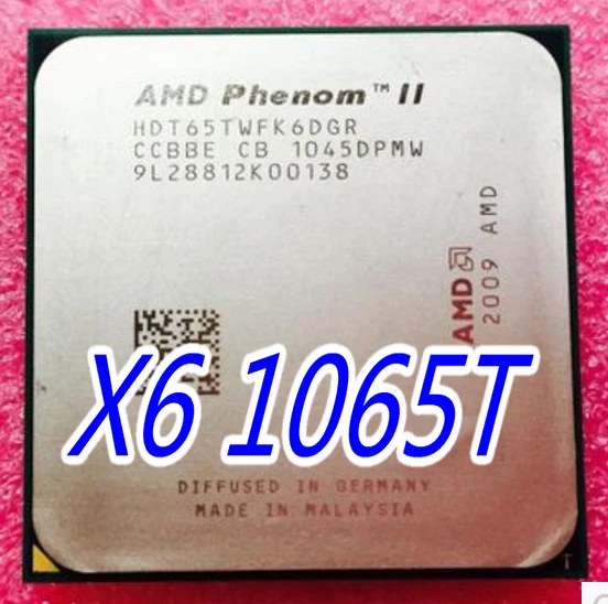 Free Shipping Original AMD Phenom II X6-1065T CPU/HDT65TWFK6DGR/AM3/2.9G/95W - Image 1 of 1