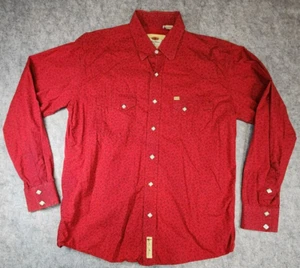 Larry Mahan-Cowboy-Kollektion-Westernshirt-Perle Snap-Herren Größe Lg - rot Design - Bild 1 von 16