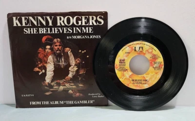 Kenny Rogers- She Believes in Me 45 RPM Vinyl Record LP with Picture Sleeve - Image 1 of 2