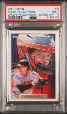 ADLEY RUTSCHMAN * A/P * /20* AUTO * 2023 TOPPS GAME WITHIN GAME ROOKIE * PSA 9 * - Image 1 of 3