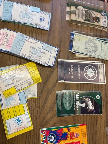 Seattle Mariners ticket stubs 1990,91,92,95,96,97,98,99  Kingdome Safeco Field Cover