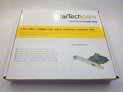 StarTech.com PEXUSB311EI USB 3.1 Gen 2 (10Gbps) External Internal USB-A PCI-e x4 - Image 1 of 4