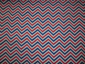 RED WHITE BLUE CHEVRON FABRIC COTTON QUILTING FABRIC FABRIC BTY NEW - Picture 1 of 1