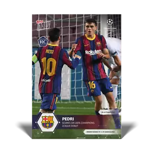 Carta RC 2020 Topps Now UCL UEFA Champions League PEDRI #5 FC Barcelona NUOVA - Foto 1 di 1