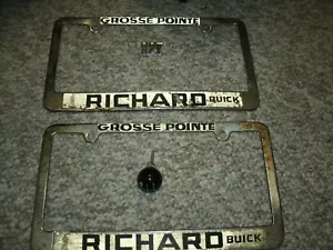 Vintage Richard Buick - Grosse Pointe - Metal License Plate Holders - Picture 1 of 4
