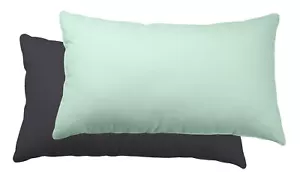 2er Pack Kissenbezug Kissenhülle 40x80cm Uni Wende anthrazit mint Microfaser - Bild 1 von 6
