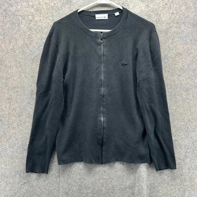 Chaqueta Lacoste Mujer 42 Negra Cremallera Completa Algodón Ligera Logo Vellón Foto 1 de 4