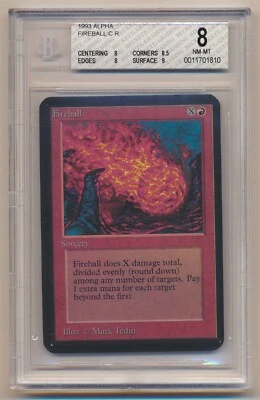 BGS 8 MTG Magic the Gathering Alpha Fireball NM/MINT Condition!! - Image 1 of 2
