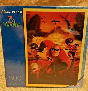 Disney Pixar 3d Visions Lenticular Incredibles 500 Piece Puzzle NIB, Sealed - Picture 1 of 5