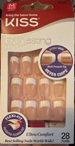KISS Brand Nails Manicure Medium Square Acrylic French Salon 53240 EF05 - Picture 1 of 1