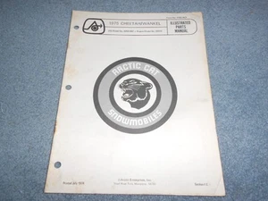 1975 ARCTIC CAT CHEETAH WANKEL SNOWMOBILE PARTS BOOK ILLUSTRATED FACTORY MANUAL - Picture 1 of 6