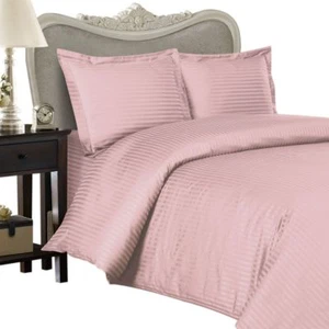 1200 Thread Count 100% Egyptian Cotton Bed Sheet Set 1200 TC KING Pink Stripe - Picture 1 of 1