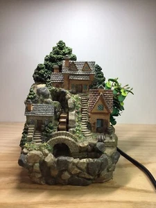 Tabletop Fountain Town Bridge Model, Old World Mountain Side Village - TESTED!! - Picture 1 of 9