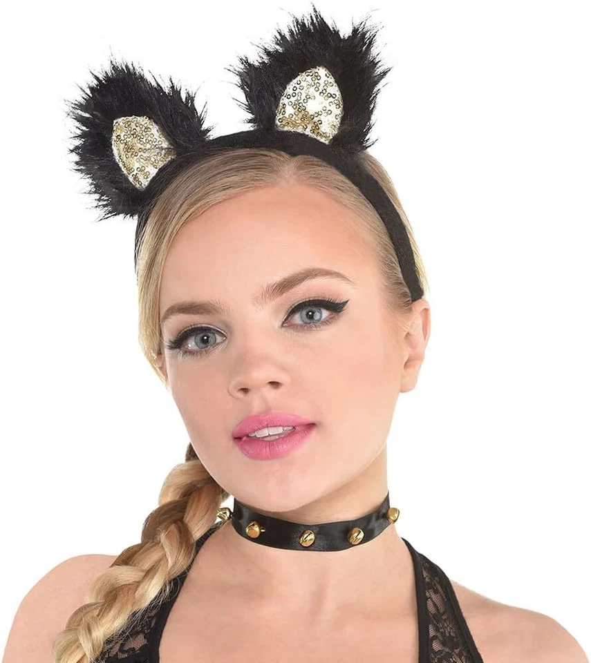 Мед Cat уши животных черный карнавальный костюм вверх Хэллоуин костюм аксессуар для взрослых - Изображение 1 из 1