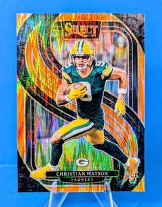 2024 Select Prizm Premier Level Orange Shock #138 Christian Watson #/399 Packers - Foto 1 di 2