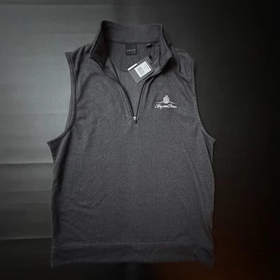 Dunning Golf Vest Mens Medium Gray Black 1/4 Zip Stretch Preppy Luxury NWT - Image 1 of 4