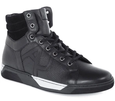 Zapatillas Armani Jeans Cuero Negro Nero Corte Alto Talla EUR 40 UK 6.5 Foto 1 de 4