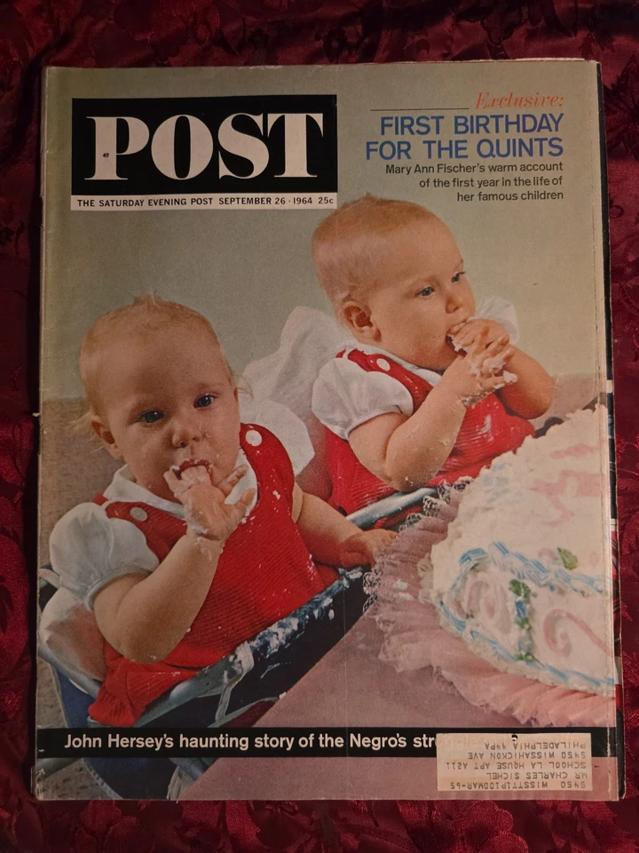 Saturday Evening POST September 26 1964 FISCHER QUINTS JOHN O'HARA - Image 1 of 1
