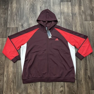Adidas Multi Sport Zip Hoodie Jacket Men’s Size 4 XL Burgundy Red - Image 1 of 4