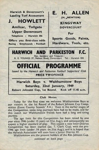 HARWICH BOYS v Walthamstow (Robert Johnson Cup) 1949 - Picture 1 of 1