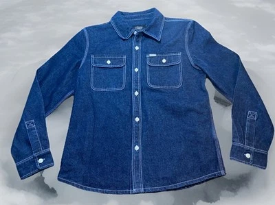 Deus Ex Machina 全新牛仔纽扣夹克牛仔裤大号摩托车摩托车 L — 第 1/4 张图片