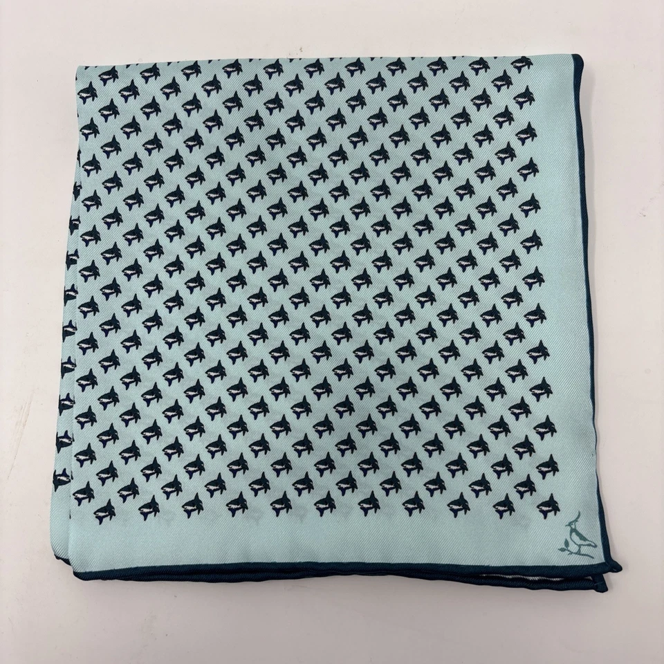 Silk Pocket Square Charles Tyrwhitt 12” Sharks Novelty Kitsch Preppy Old Money - Image 1 of 4