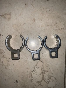 Snap On 3 Pc 1/2” Dr Deep Flare Nut Crowfoot Wrenches   1 1/4”, 1 7/16”, 1 3/8” - Picture 1 of 3