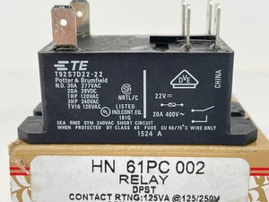 OEM Carrier Bryant HN 61PC 002 DPST Relay Coil volts 24V, contact rating 125/250 - Picture 1 of 6