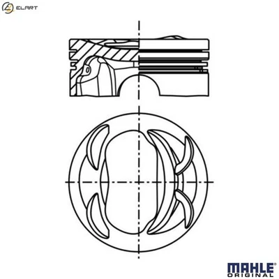 PISTON 039 PI 00129 002 FOR HMZ HMP B 12 XE HMM HMX 1.2L 3cyl - Image 1 of 4