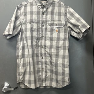 Camisa Carhartt Force Calce Relajado Gris Negra A Cuadros Abotonada Talla Mediana - Imagen 1 de 6