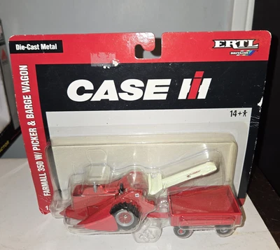 ERTL Case IH Farmall 350 w/Picker and Barge Wagon 1/64 Diecast - Sealed - A - Image 1 of 4