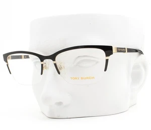 Tory Burch Eyeglasses TY 1069 3304 Glasses Shiny Black on Gold 53mm with Pouch - Picture 1 of 6
